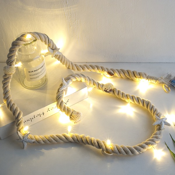 LED joulupäivä valonauha merituuli kuoret Meritähti puuvillaa