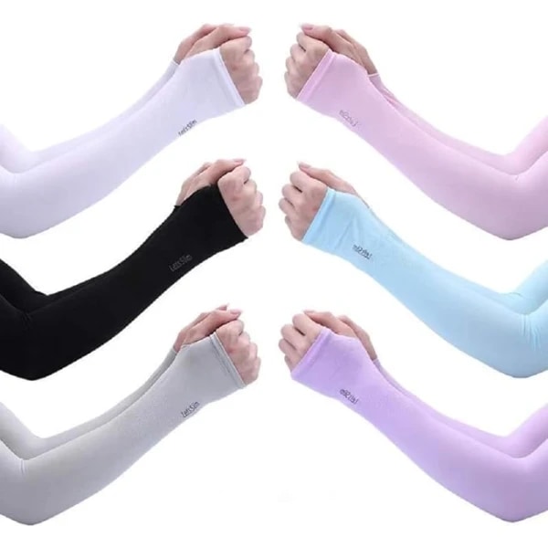 Unisex ermer 6 par sportsermer sykkel armvarmere sklisikre anti UV løper armvarmere 6 farger arm ermer for alle utendørsaktiviteter