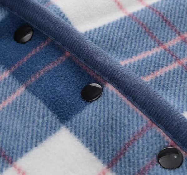 Polarfleece-teppe med hette, dobbeltlags tykkelse