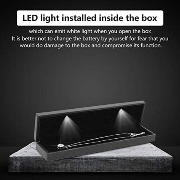 LED-valaistu suorakaiteen muotoinen korurasia, pehmeä samettipintainen naarmuuntumaton DXGHC