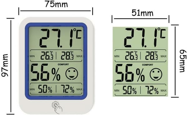 LCD Digital Termometer Hygrometer Temperaturmåler Hygrometer B