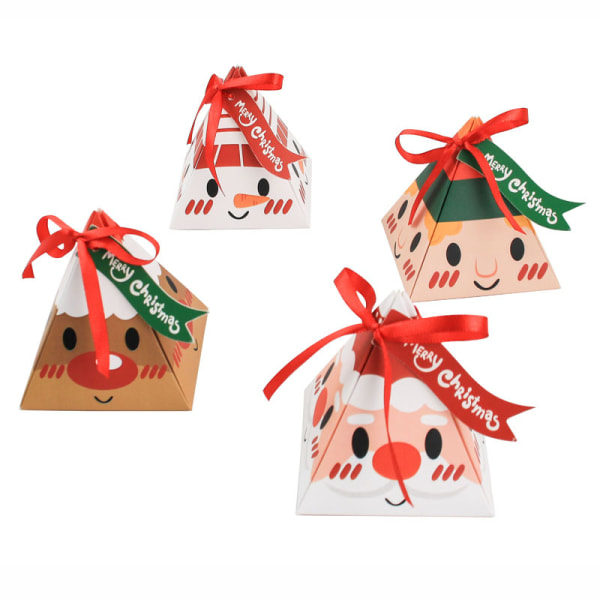 50 Pakke julegaveæske Trekantæske Candy Paper Box Santa Big
