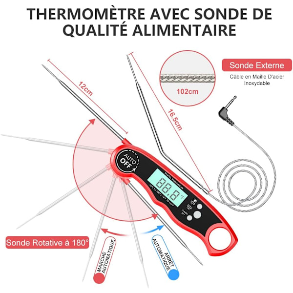 Køkkentermometer, Øjeblikkelig Læsning Kogetermometer, Digital Th