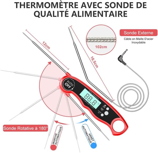 Kökstermometer, Instant Läsning Kocktermometer, Digital Th