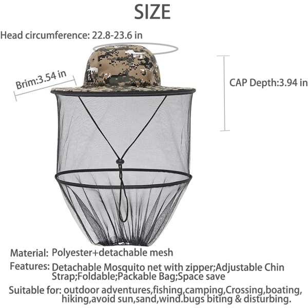 Myggenete Hovednet Fiskehatte Bier Biavlere Slør Hatte W
