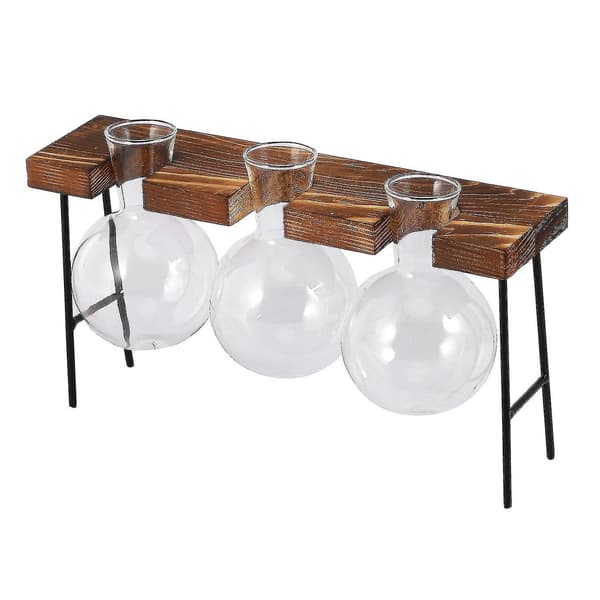 Glasflaska Transparent Vas Träram Café DXGHC