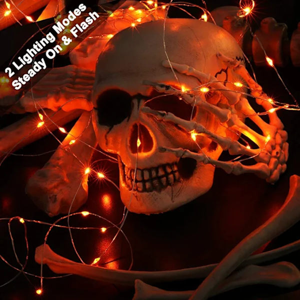 Halloween-koristeet, Oranssit Keijuvalot 4 Pakkausta, 10M 100 L