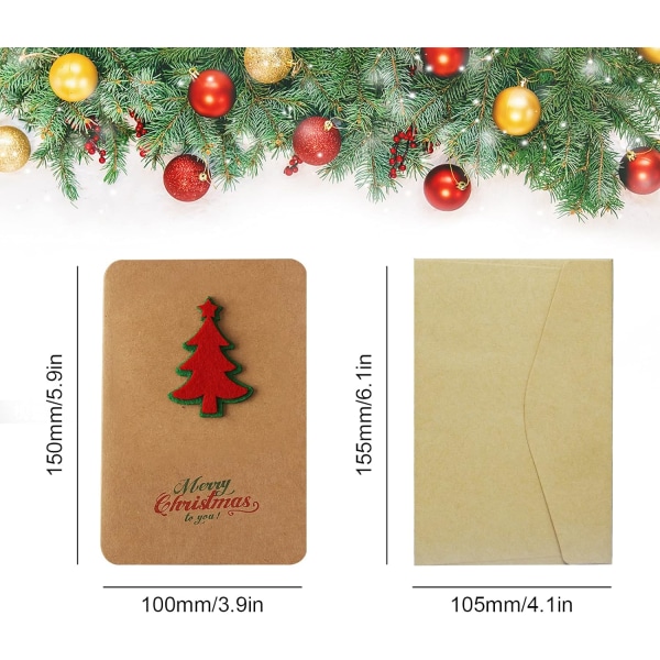 6 kpl joulukortteja, hyvää joulukorttia kirjekuorilla DXGHC