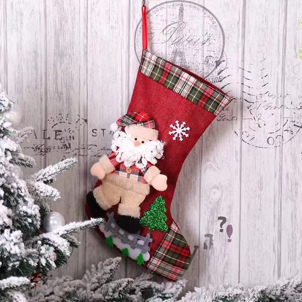 4 stk Nye Julepynt Rutete Lin Dansende Dukke Gave