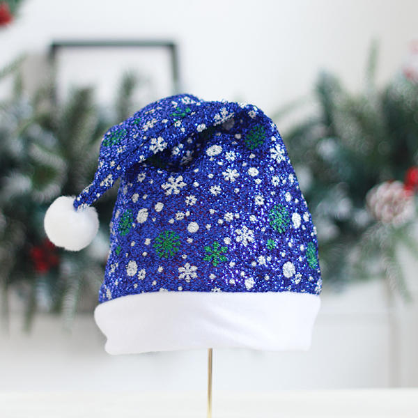 3 tomteluvor Färgade snöflingor borstad tyg flanell blå tomte h