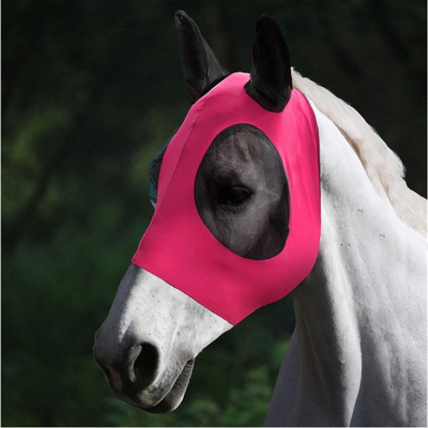 (Röd) Häst Utomhus Bite Prevention Myggmask Hästhuvud Mesh