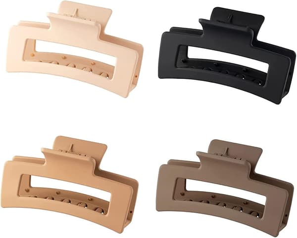 Set med 4 Stora Hårclips, Halksäkra Hårclips för Kvinnor, Klor för Tjockt Hår
