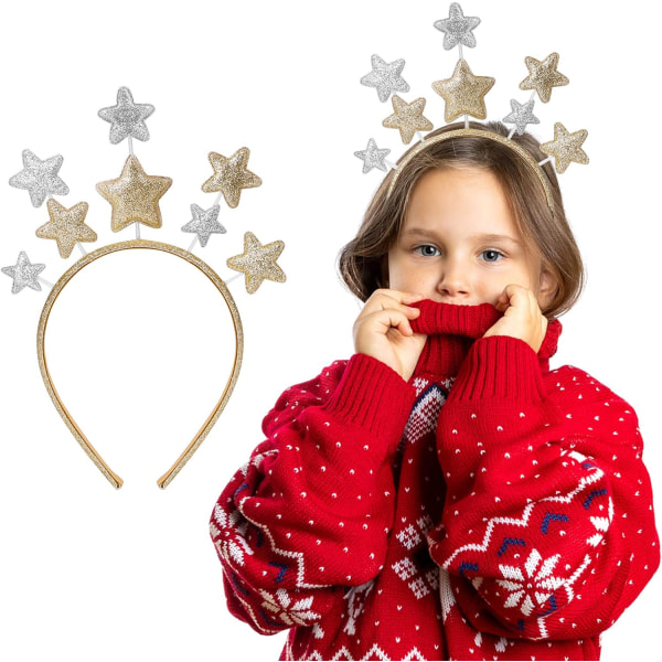 Glitter Stjerne Hodebånd Jule Hodebånd Prinsesse Hodebånd Gl DXGHC