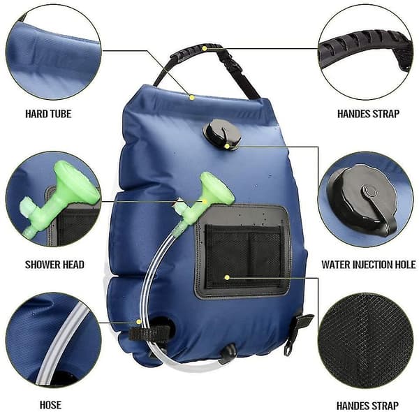 Dewenwils Solarduschväska för Camping, 20l Solväska D DXGHC