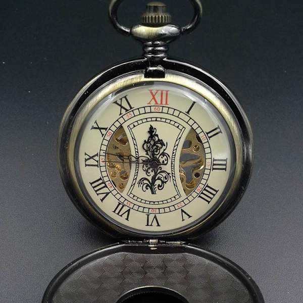 1 stk. Mænds Håndoptrukket Mekanisk Lommeur Vintage Steampunk Wo
