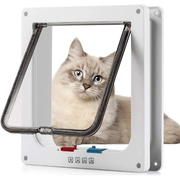 Kattlucka - 4-vägs Magnetisk Stängning - 21.5*21*6.5cm - Kattdörr - Pe