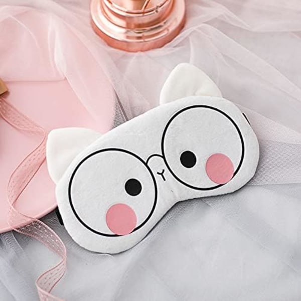 Söt tecknad vit gris sovmask ögonmask silkeslen mjuk plysch DXGHC