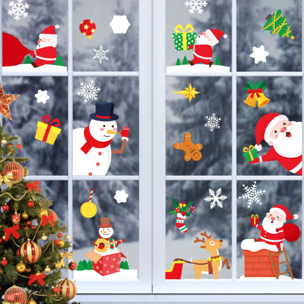 3PCS Leaves Christmas Stickers,Window Stickers Decorative Sticker