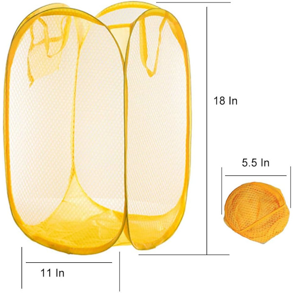 Foldbar Mesh Vaskeromskurv for Soverom, Barnerom, Studentbolig
