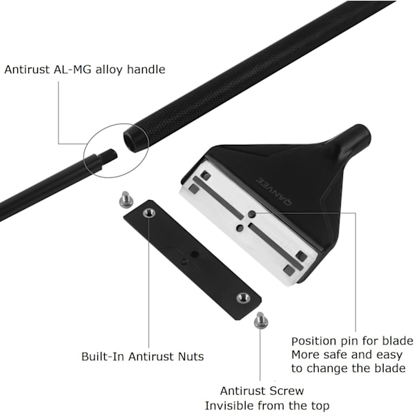 Akvariumsskraber i aluminium-magnesiumlegering med DXGHC