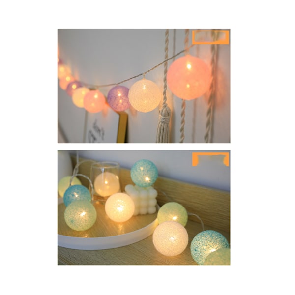 LED Julelys for Hjemmet - Bomullsstrengkule