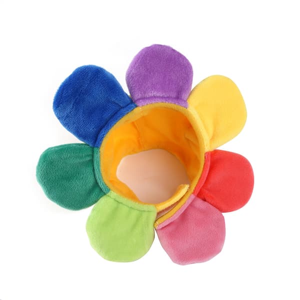 Farverig Solsikkehat til Teddybjørn med Blomst