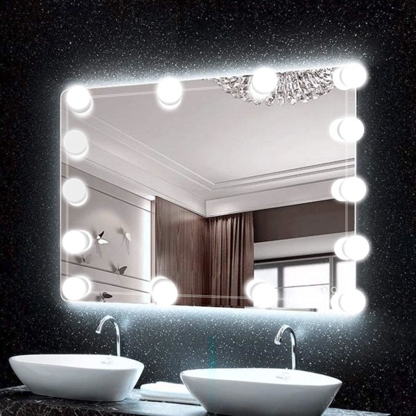 Sminkspegel LED-lampa för toalettbordsvägglampa, med 14
