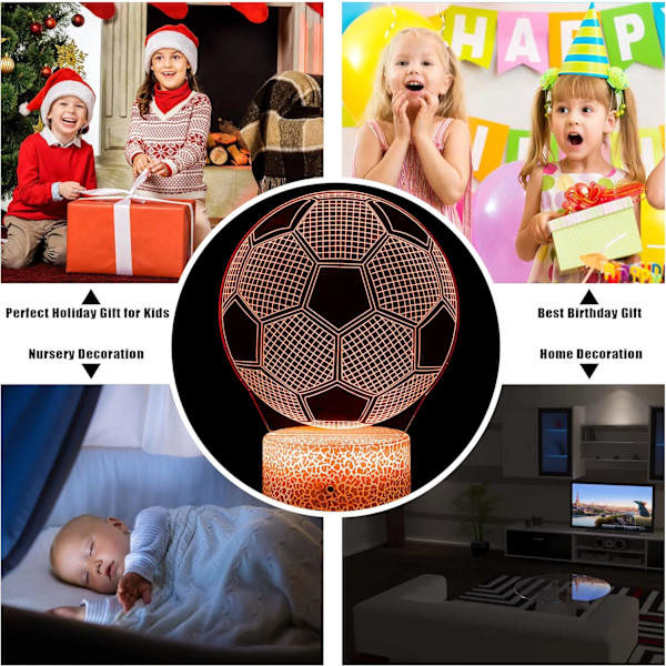 Fodboldgaver til drenge Fodbold 3D Illusion Lampe Fodbold 3D Nig