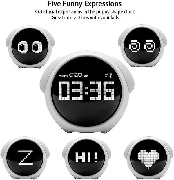 Smart väckarklocka för barn, småbarnsväckarklocka med emoji, barn