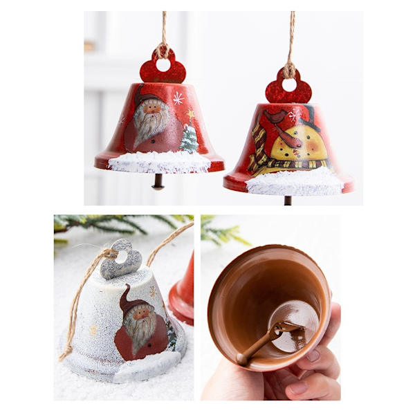 6 stk. 7,5 * 8 cm, tråd længde juleklokke, julepynt