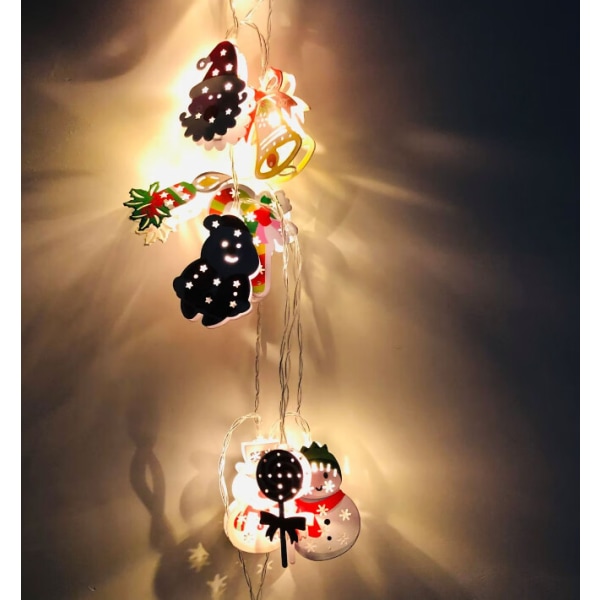 LED-lys med julemannhode - 3m, 20 lys - USB-modell