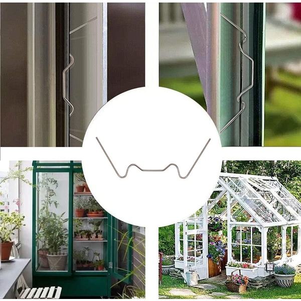 100 st 304 W-typ Glasträff för Växthusglas, Växthus