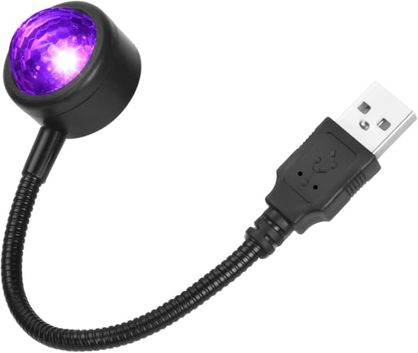 USB Taklampe til Bil, Mini Romantisk Bilinteriørlys USB LED Plugg