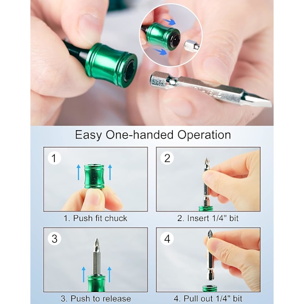 Bit Shank Adapter, 6 stykker 1/4 tommers sekskant skaft skrutrekkerbit Ho