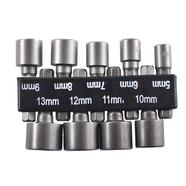 9-delt sett med stikkontaktdrillbiter, 5-13 mm, for 1/4\" He