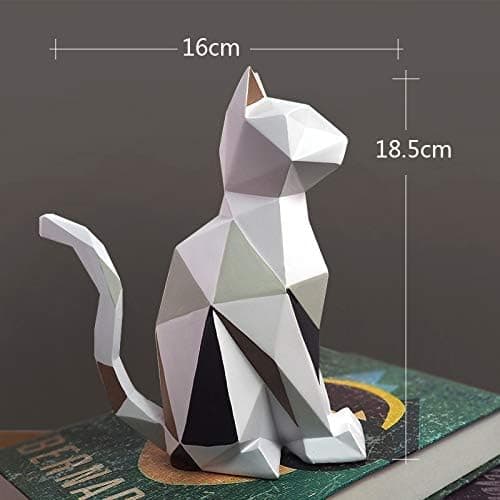Katt Skulptur Statue Geometrisk Figur Dekor Polyresin Kunst  DXGHC