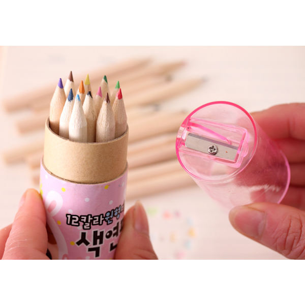 2-pack Pennaset Söt Konstellation Flicka 12 Färgade Blyertspennor med S