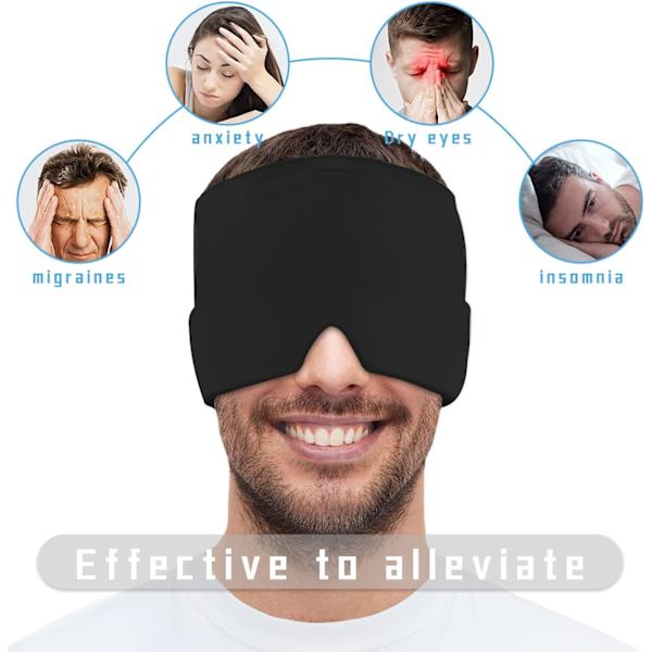 1 stk gelkjølehette, elastisk kjølemaske, kald kompress