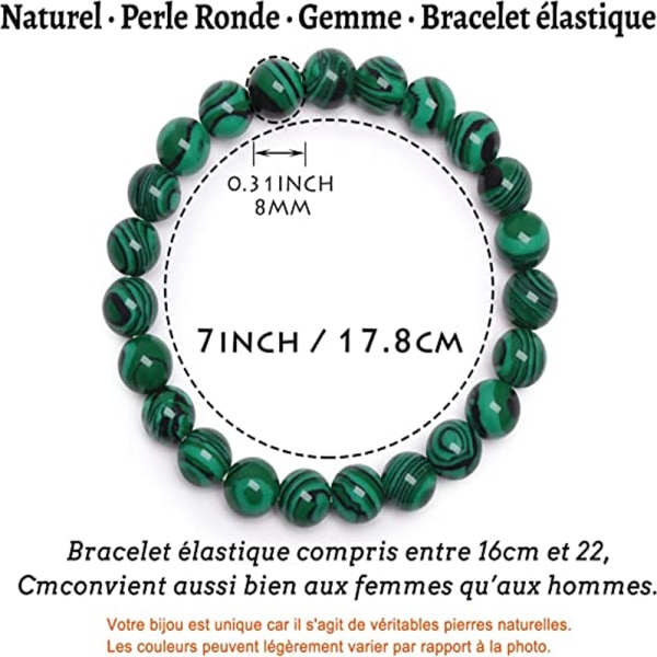 Pärlor Armband, Naturligt 8 mm stenarmband för kvinnor Crystal Brace