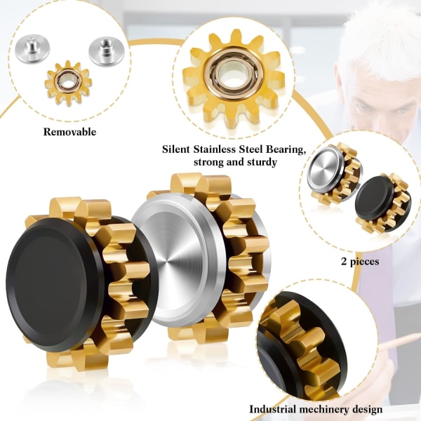 2 Stycken Kopparväxel Metall Spinnare Leksak Liten Fidget Leksak Solid