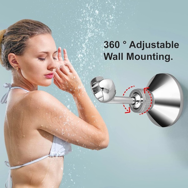 Förkromad justerbar duschmunstycke för standard dusch h