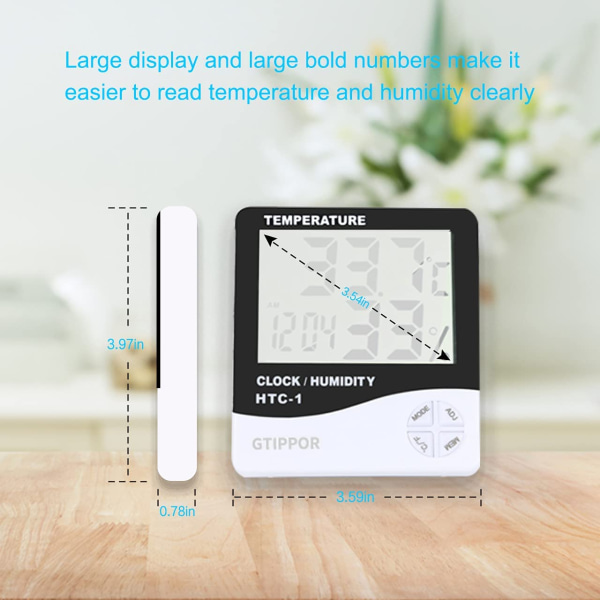 Liten Digital Hygrometer Inomhus Termometer Rumstermometer Temp