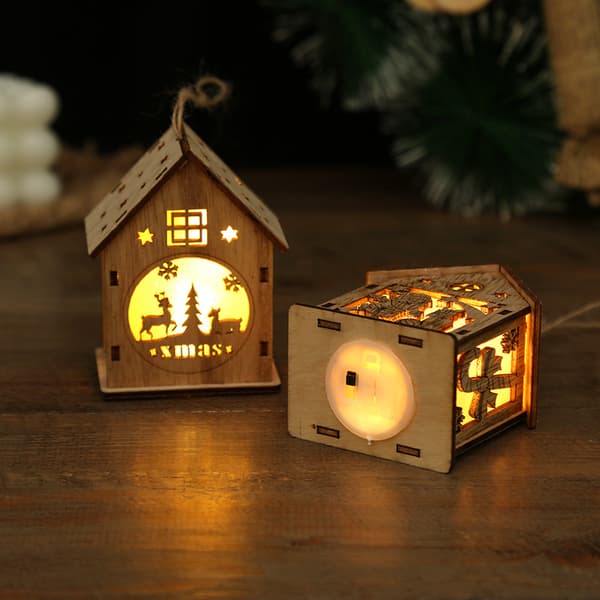 2 stk. Julehytte Dekoration 10CM