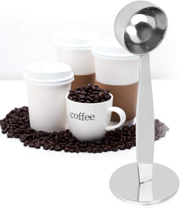 Kaffeske 2 i 1 Rustfrit Stål Kaffestamper 15ml/0.5oz Mål
