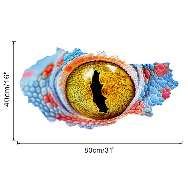 3D Brudt Mur Vision Dinosaur Lizard Øjne Vægsticker Stue R