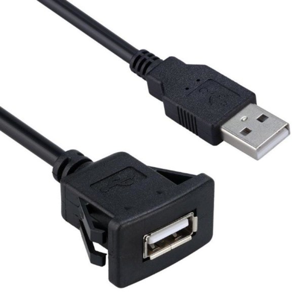 2-pakks firkantet USB 3.0-panel med enkelt port, flush montering, forlengelse DXGHC