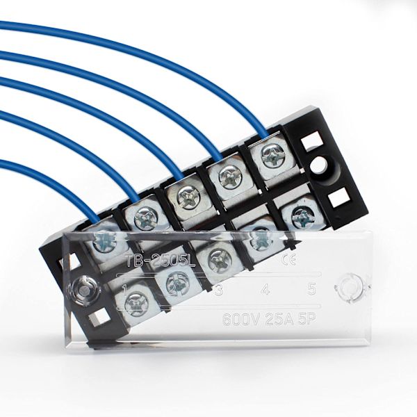 3-pack 5-polig Festival Terminalblock Set, 600V 25A Dubbel