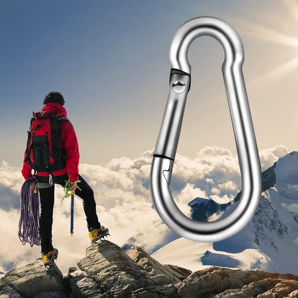 Lille Karabiner 6 stk. 2,75” Rustfrit Stål Karabiner med Stærk-