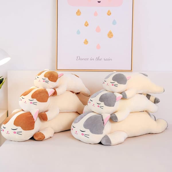 Plushdjur Kudde Presentleksaker Barn Brun Katt 45cm