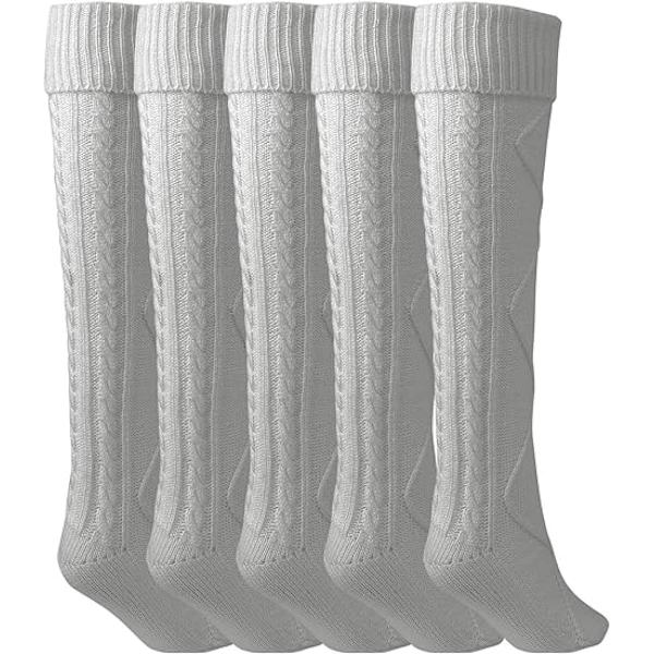 Naisten kaapelikudotut polvenpituudet talvibootsisukat Extra Long Thigh L